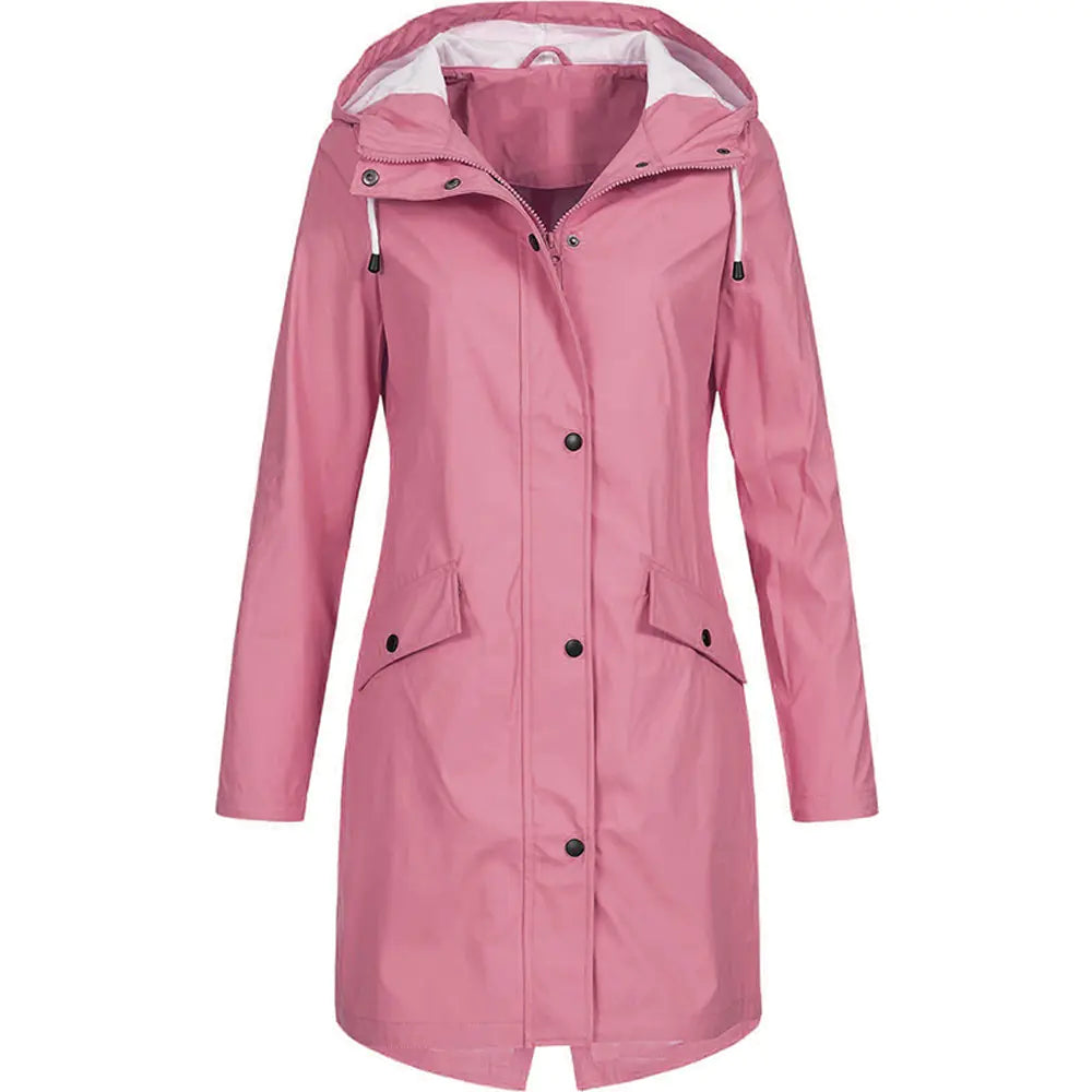 Women's Waterproof Windproof Hiking Rain Jacket Plus Size
