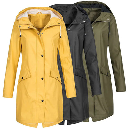 Women's Waterproof Windproof Hiking Rain Jacket Plus Size