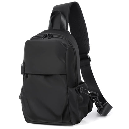 Seoky Rop Men Women Sling Bag Backpack Lightweight Water Resistant Small Chest Shoulder Crossbody Bags for Walking Travel Cycling Black