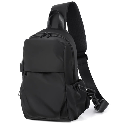 Seoky Rop Men Women Sling Bag Backpack Lightweight Water Resistant Small Chest Shoulder Crossbody Bags for Walking Travel Cycling Black