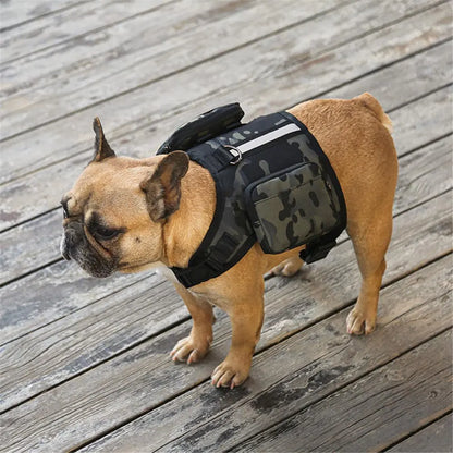 Dog BackpackDog Hiking Backpack with Side Pockets & Adjustable StrapRemovableDog Harness Backpack for Traveling Camping Hiking
