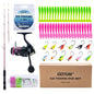 Goture Ice Fishing Rod Reel Combo Double Tip Ice Fishing Rod 52Pcs Ice Jig Set Ice Fishing Kit Include Ice Fishing Rod Ice Fishing Reel Ice Fishing Line Ice Fishing Lure Ice Fishing Starter Kit