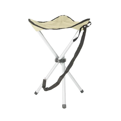 Folding Camping Stool16.5" Folding Camping ChairsPortable Tripod SeatOutdoor Travel Tall Chair for Camping Walking Hunting Hiking Fishing Mountaineering Picnic Beach BBQ Garden Lawn(apricot)