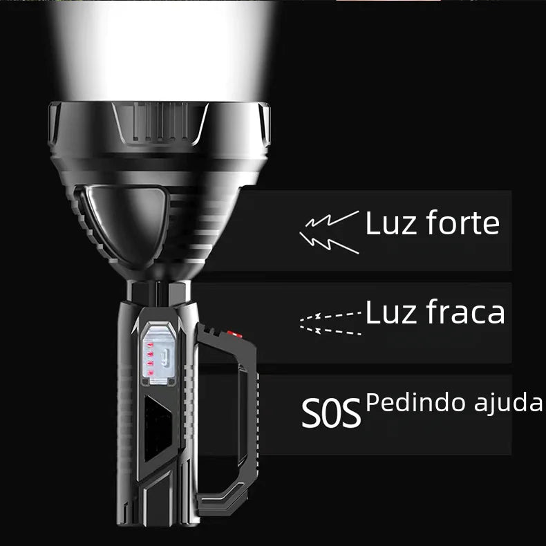 USB Rechargeable LED Spotlight Flashlight for Outdoor Use
