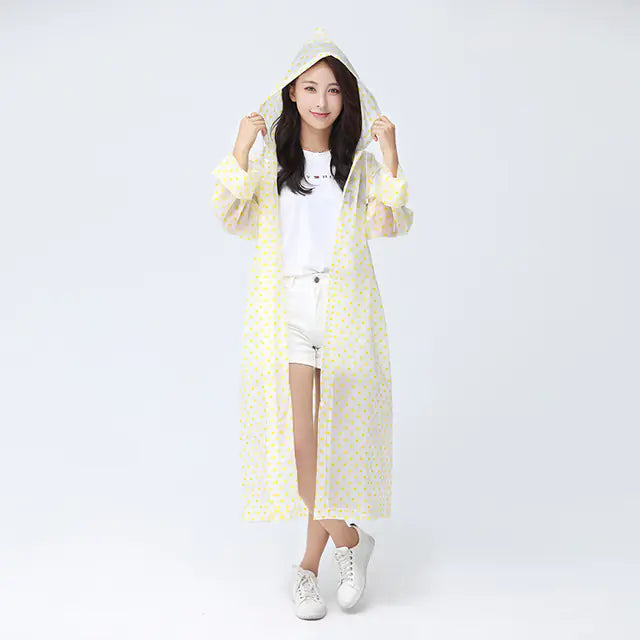Women's Waterproof Transparent Polka Dot Rain Jacket