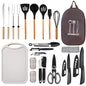 Pansyling Silicone Camping Cooking Set with Storage Bag RV Camping Must Haves Car Camping Essentials Camper Accessories Camping Kitchen Cooking Utensil for Picnic Hiking Travel