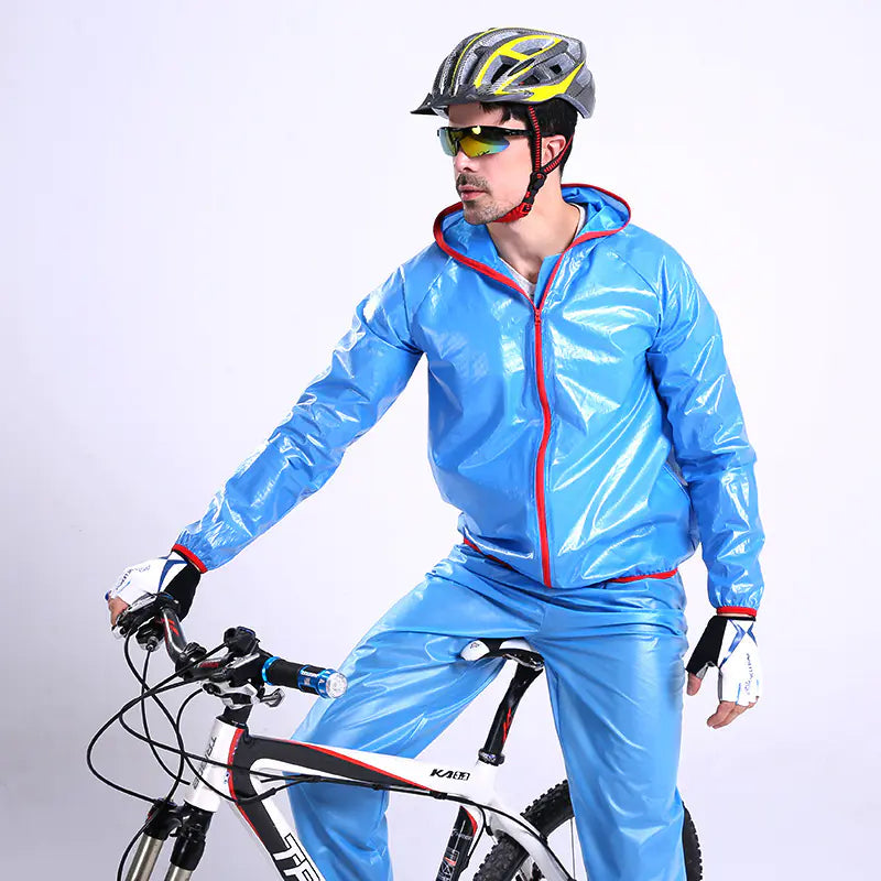 Outdoor Waterproof Rain Jacket and Pants Set for Cycling