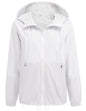 SoTeer Women Rain Jacket Waterproof Raincoats Colorblock Womens Rain Coat Lined Jackets Lightweight WindbreakerWhite XXL