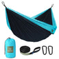 OLALACOZY Camping HammockCamping EssentialsLightweight Portable Double & Single Hammock with Tree Straps Camping Gear for Outside Hiking Camping Beach Backpack Travel Blue & Light Black Medium