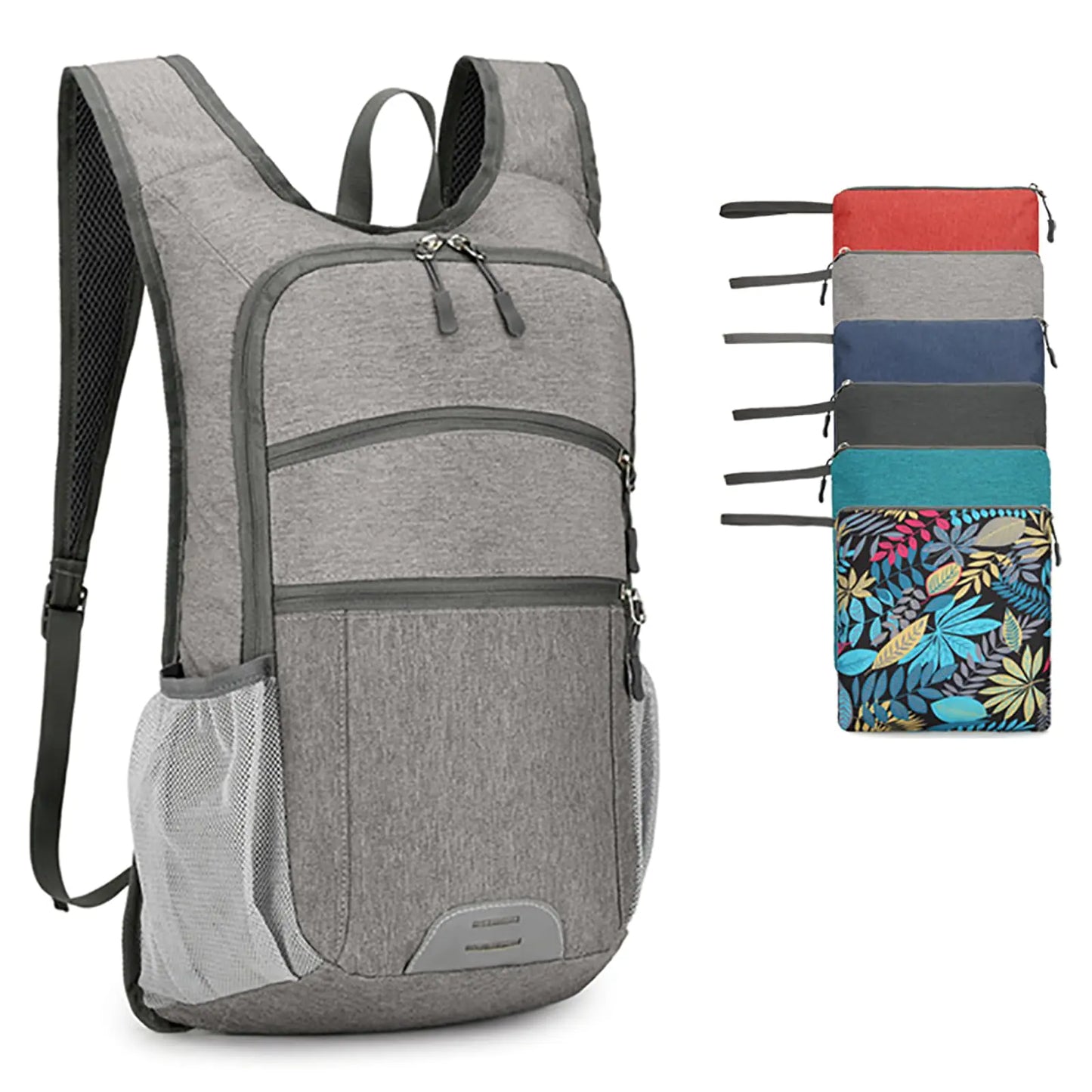15L Hiking Backpack Foldable Ultralight Hiking Pack Small Travel Backpackfor Women Men (Gray)