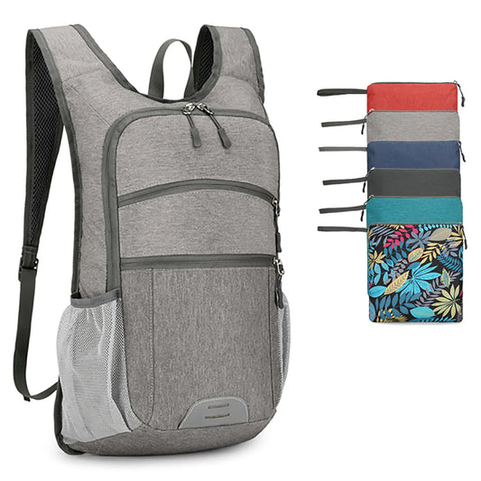 15L Hiking Backpack Foldable Ultralight Hiking Pack Small Travel Backpackfor Women Men (Gray)
