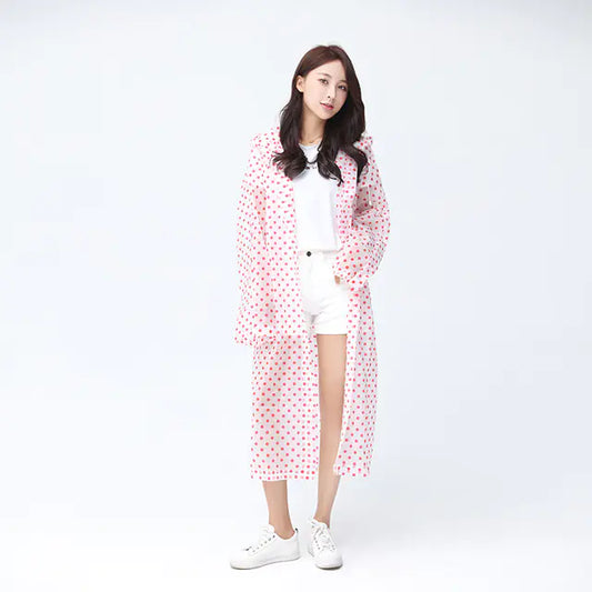 Women's Waterproof Transparent Polka Dot Rain Jacket