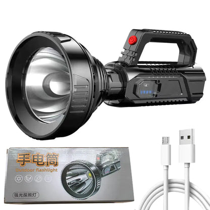 USB Rechargeable LED Spotlight Flashlight for Outdoor Use