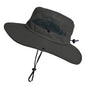 NPJY Men Sun Hat 3” Wide Brim UPF 50+ Bucket Fishing & Beach Hats Black