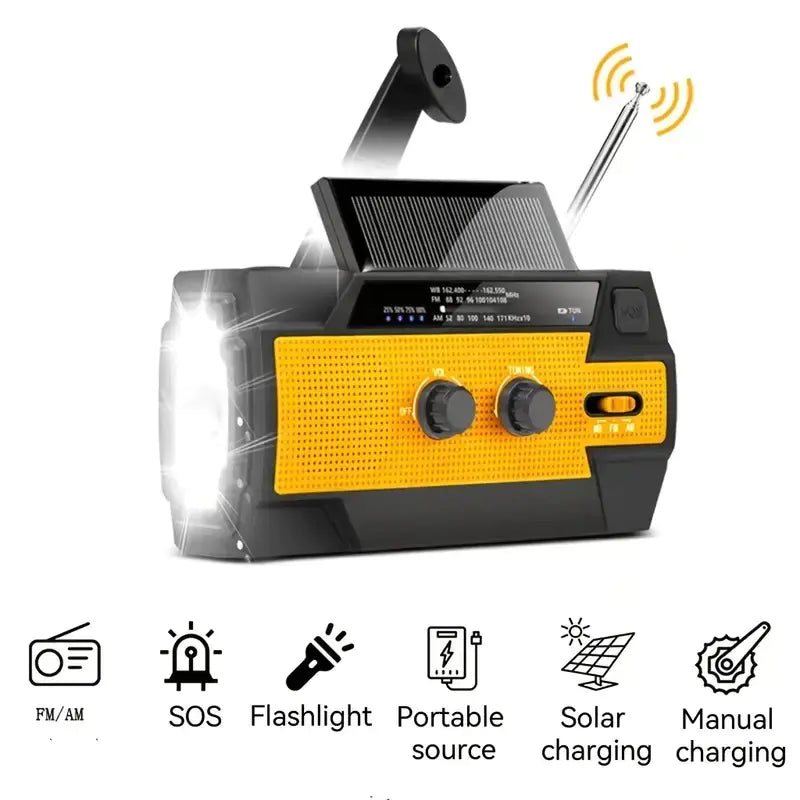 Emergency Crank Weather Radio with Flashlight & Charger
