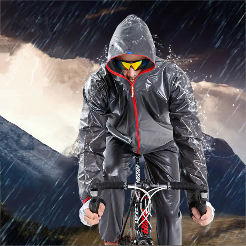 Outdoor Waterproof Rain Jacket and Pants Set for Cycling