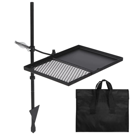 REDCAMP Folding Swivel Campfire Grill Portable Fire Pit Grill Grate Over Fire Pit Heavy Duty Steel Grate & Camp Fire Rack with Carrying Bag for Outdoor Camping Cooking