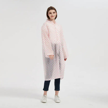 Women's Waterproof Transparent Polka Dot Rain Jacket